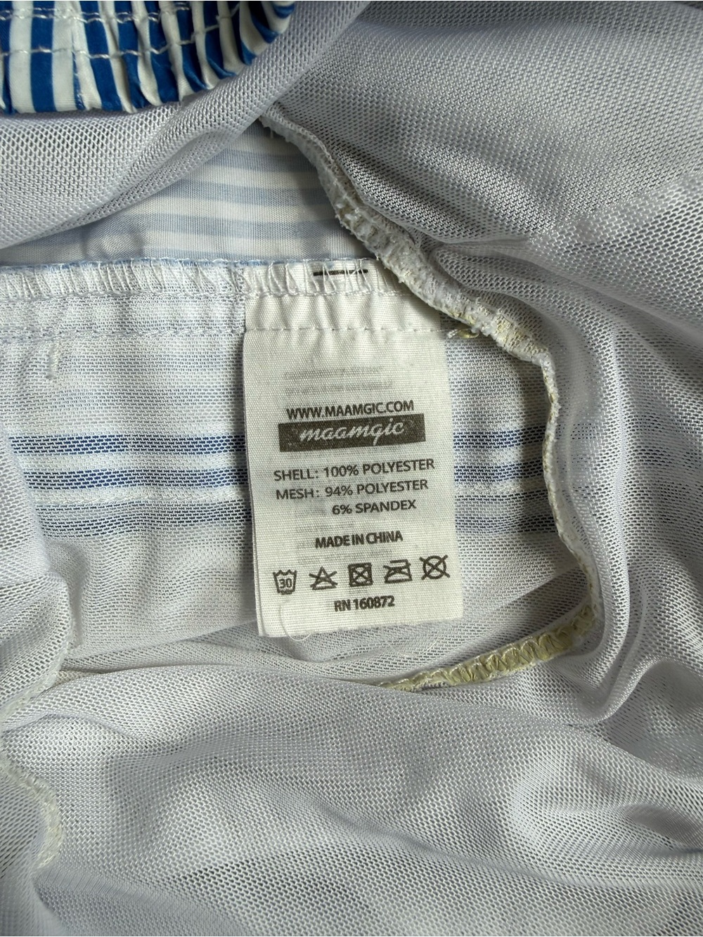 maamgic Men’s Blue Stripe Swim Trunks - Picture 6 of 7
